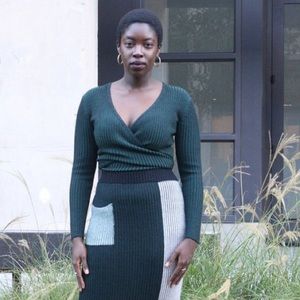 KORDAL OTTI WRAP TOP - GARNET/BLACK